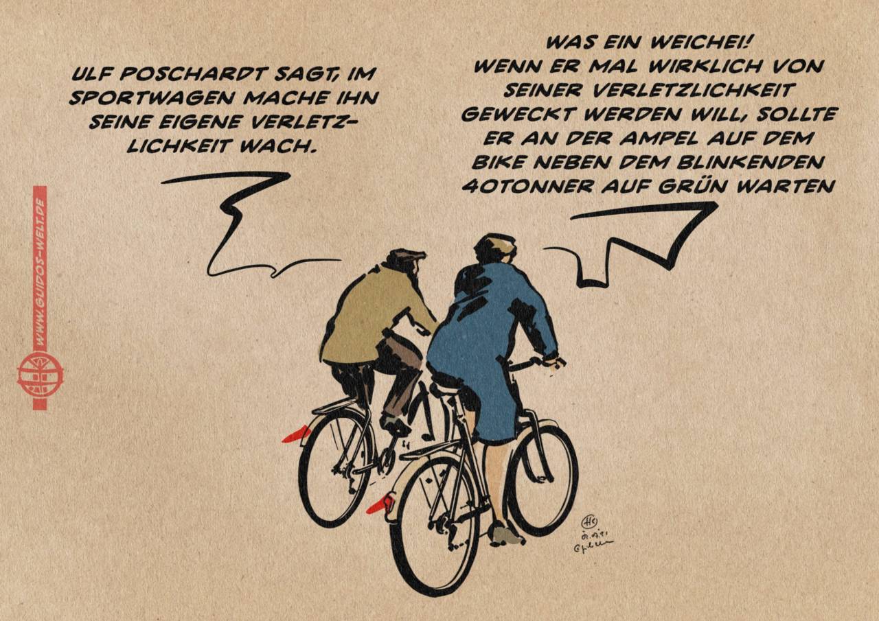 Cartoon Poschardt Auto Fahrrad Verkehrswende Männlichkeit Ego Fragil taz